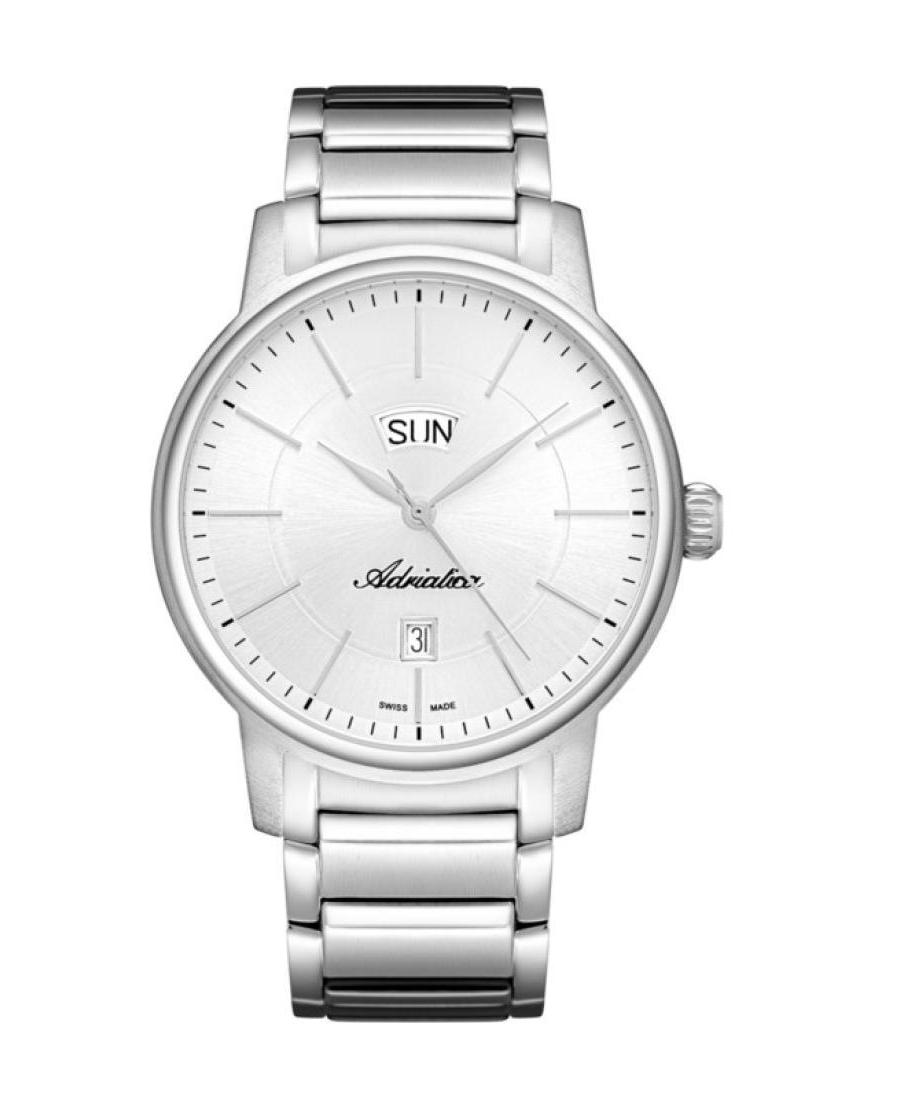 Vyriškas Classic Analog Swiss Kvarcinis Watch ADRIATICA Sidabras Dial 44mm A1144.5113Q