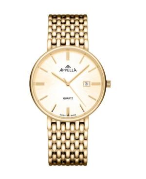 Mężczyźni Classic Analog Szwajcar kwarcowy Zegarek APPELLA Złoty kolor Wybierz 37.5mm L12007.1111Q