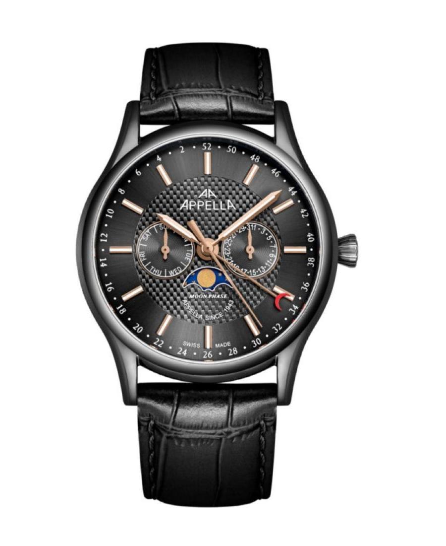 Mężczyźni Classic Analog Szwajcar kwarcowy Zegarek APPELLA Czarny Wybierz 42mm L70013.S2R6QF