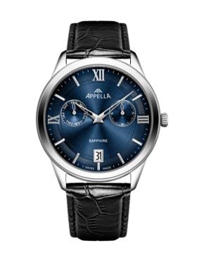 Men Classic Analog Swiss Quartz Watch APPELLA Modrá Dial 42mm L70014.5265QF