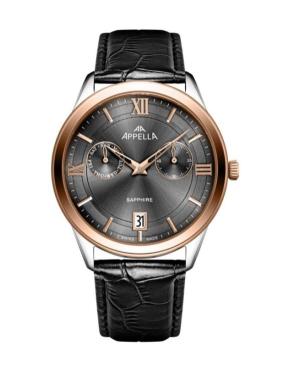Vyriškas Classic Analog Swiss Kvarcinis Watch APPELLA Juodas Dial 42mm L70014.R2R6QF