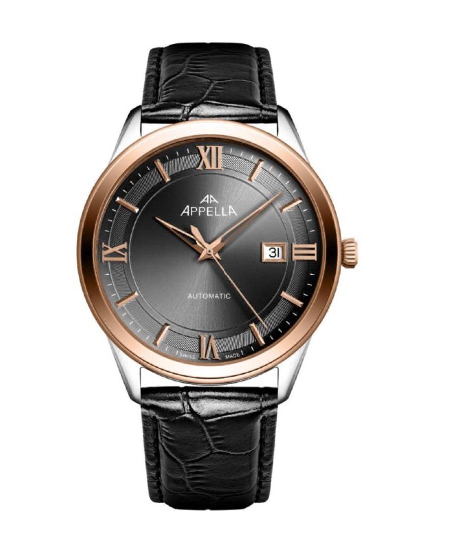 Mężczyźni Classic Analog Szwajcar automatyczny Zegarek APPELLA Czarny Wybierz 42mm L70014.R2R6A