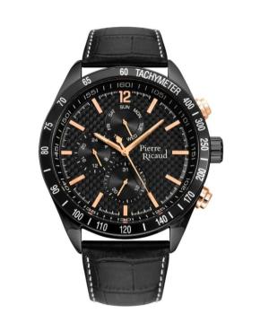 Mężczyźni Classic Analog kwarcowy Zegarek PIERRE RICAUD Czarny Wybierz 47mm P97224.B2R4QF