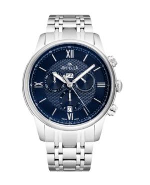 Vyriškas Classic Analog Swiss Kvarcinis Watch Chronograph APPELLA Mėlyna Dial 24mm L70006.5165CH