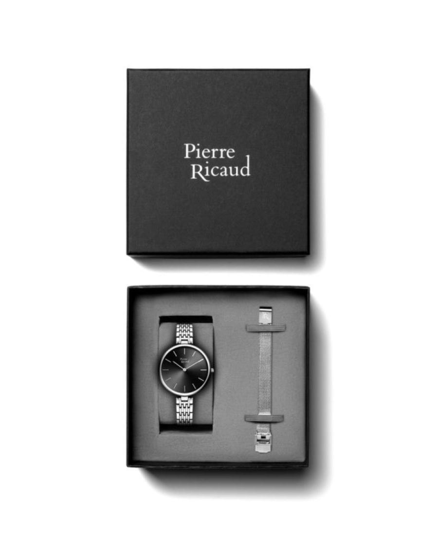 Women Classic Analog Quartz Watch PIERRE RICAUD Black Dial P22061.5114Q - SET