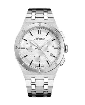 Mężczyźni Classic Analog Szwajcar kwarcowy Zegarek Chronograf ADRIATICA Srebrna Wybierz 42mm A8337.5113CH