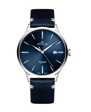 Men Classic Analog Luxury Swiss Automatic Watch APPELLA Modrá Dial 41mm L90.5215M