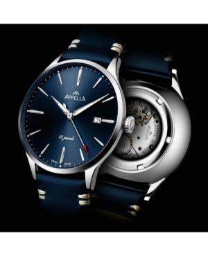 Men Classic Analog Luxury Swiss Automatic Watch APPELLA Blau Dial 41mm L90.5215M image 6