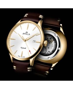 Men Classic Analog Luxury Swiss Automatic Watch APPELLA Silver Dial 41mm L90.1213M image 6