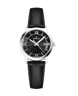 Women Classic Analog Swiss Quartz Watch APPELLA Schwarz Dial 30mm L32005.5264Q