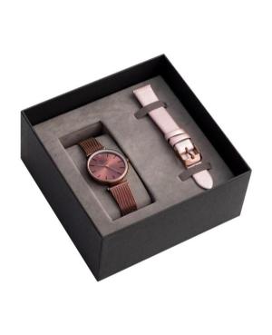 Women Classic Analog Quartz Watch PIERRE RICAUD Braun Dial 34mm P22044.011GQ - SET