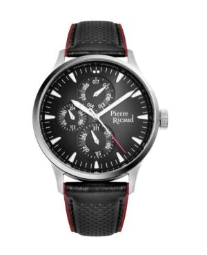 Men Classic Analog Quartz Watch PIERRE RICAUD Schwarz Dial 44mm P60032.5214QF