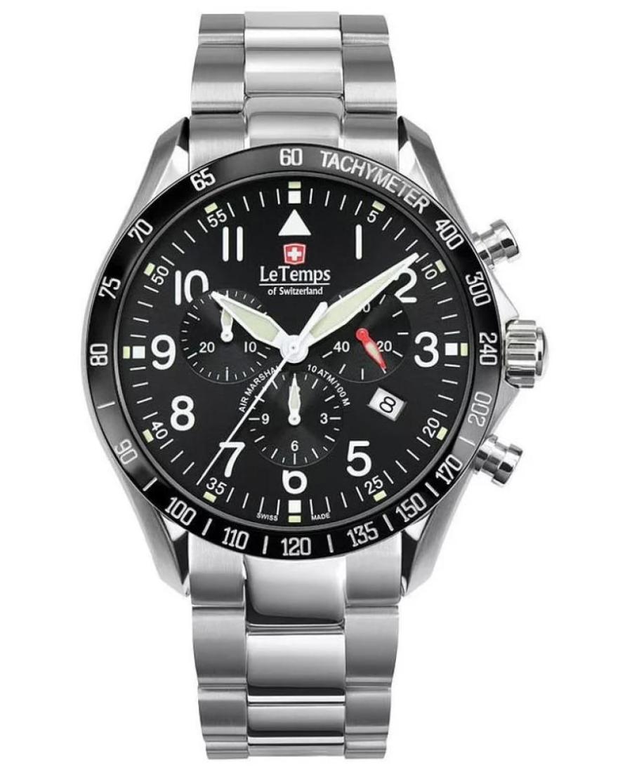 Мужские Швейцарские Кварцевые Часы Хронограф LE TEMPS LT1041.12BS01