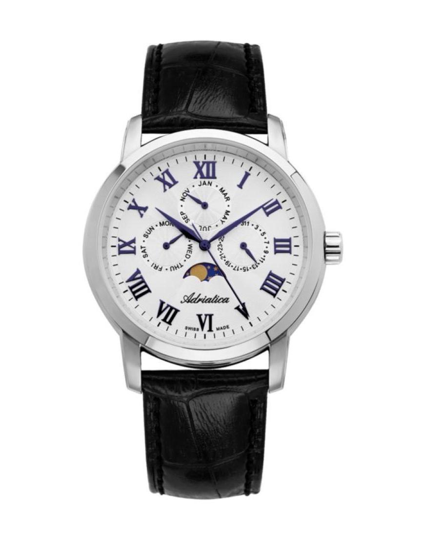 Men Classic Analog Swiss Quartz Watch ADRIATICA Silver Dial 38mm A8134.52B3QF