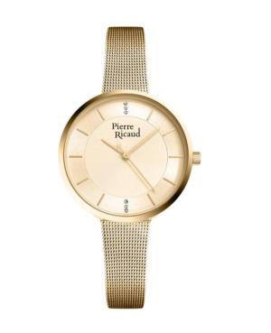 Women Classic Analog Quartz Watch PIERRE RICAUD Gold color Dial 36mm P23006.1111Q