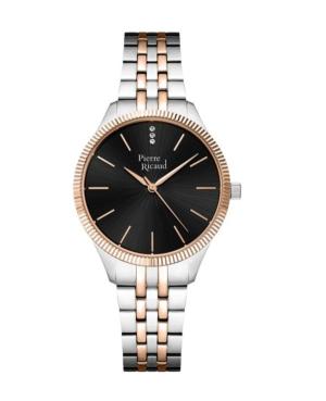 Женские Классические Аналоговые Кварцевые Часы PIERRE RICAUD Черный Циферблат 36mm P23010.R114Q