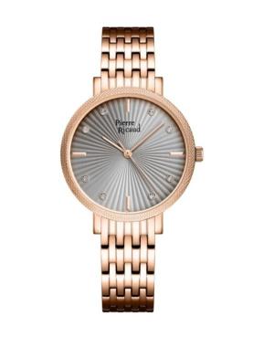 Women Classic Analog Quartz Watch PIERRE RICAUD Silver color Dial 34mm P22079.91R7Q