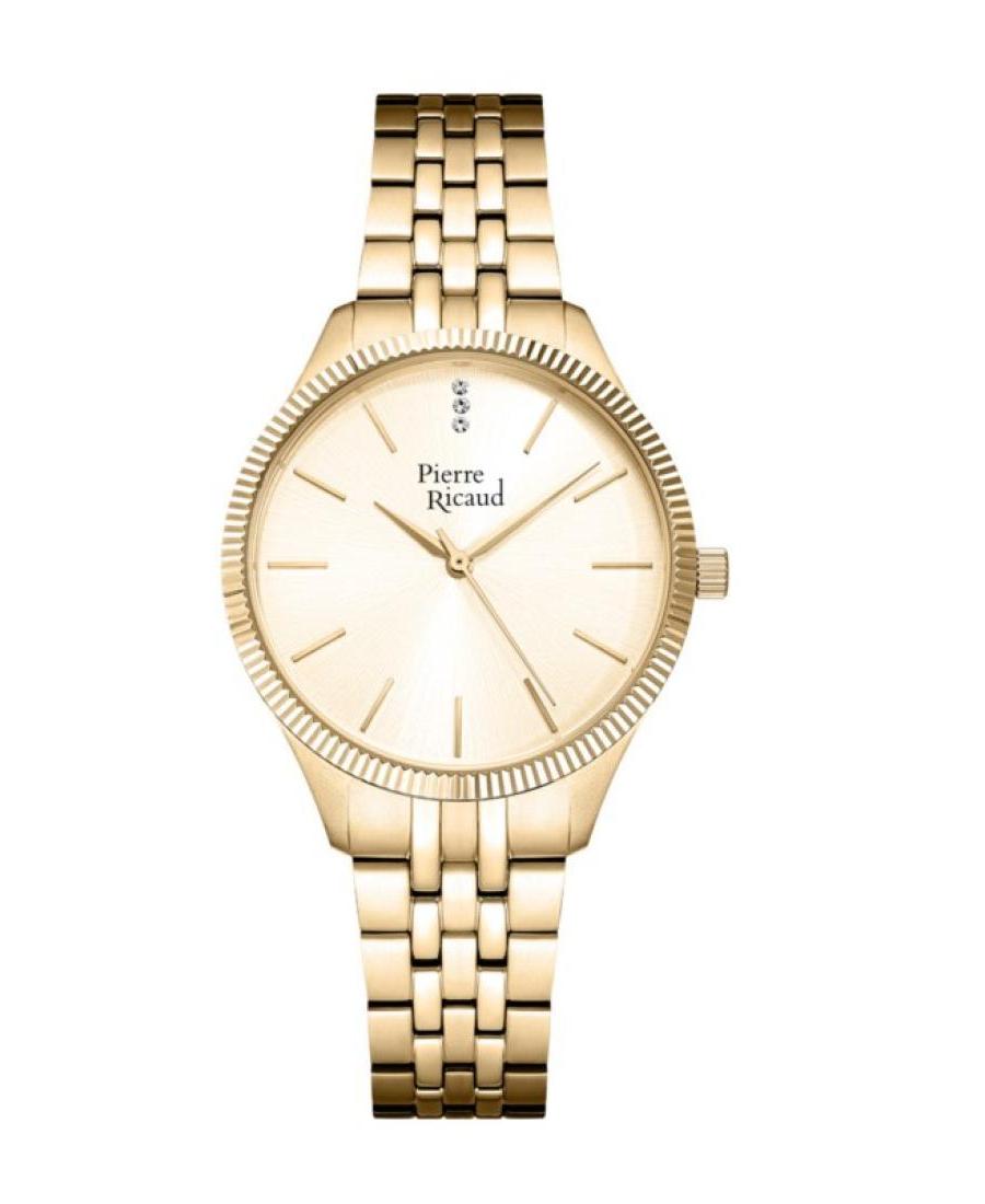 Women Classic Analog Quartz Watch PIERRE RICAUD Gold color Dial 36mm P23010.1111Q
