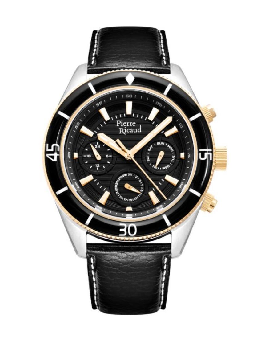 Men Classic Analog Quartz Watch PIERRE RICAUD Schwarz Dial 42mm P97248.X214QF