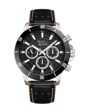 Men Classic Analog Quartz Watch PIERRE RICAUD Silver color Dial 47mm P60028.5217QF