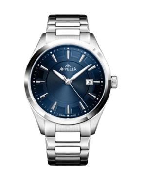 Men Classic Analog Swiss Quartz Watch APPELLA Blau Dial 42mm L70016.5115Q