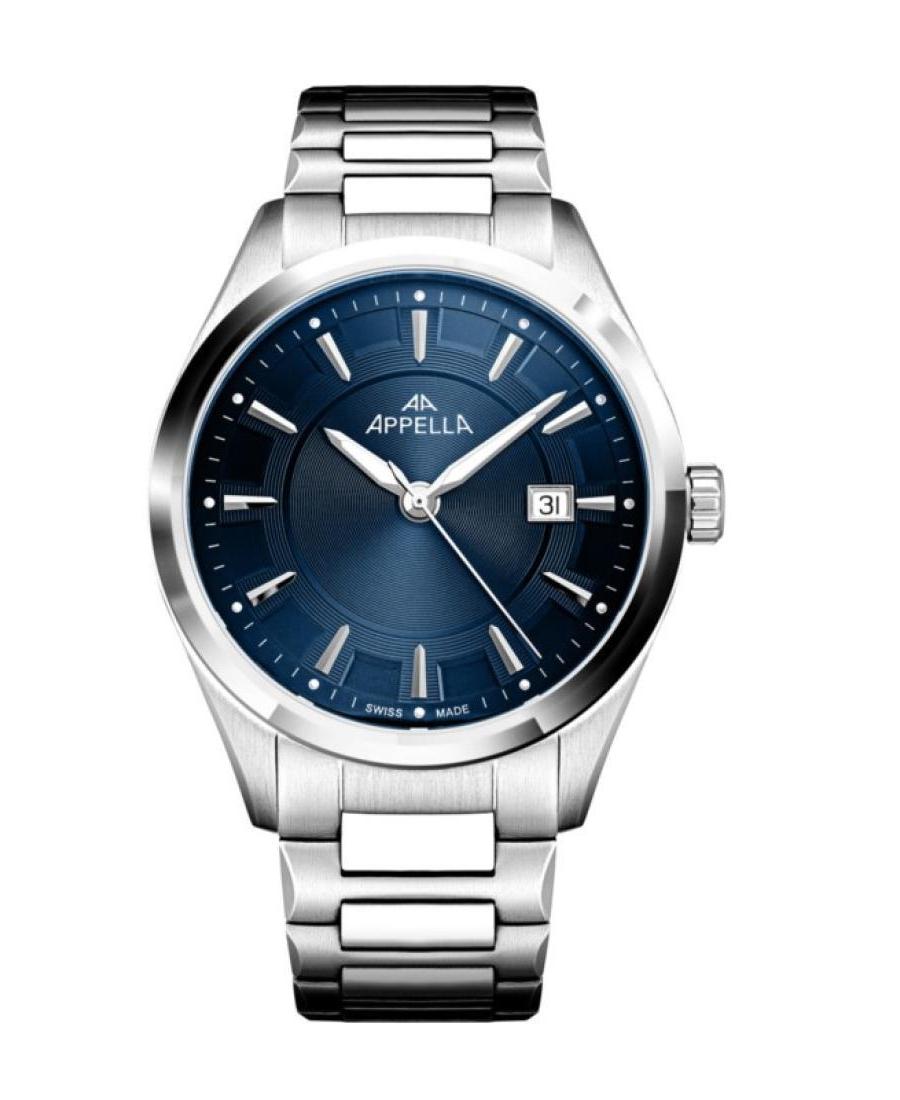 Men Classic Analog Swiss Quartz Watch APPELLA Modrá Dial 42mm L70016.5115Q