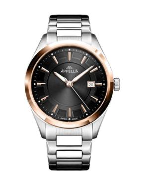 Mężczyźni Classic Analog Szwajcar kwarcowy Zegarek APPELLA Czarny Wybierz 42mm L70016.R1R6Q