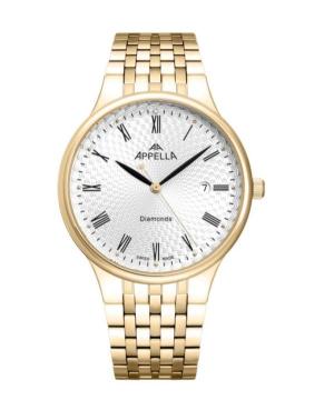 Mężczyźni Classic Analog Szwajcar kwarcowy Zegarek APPELLA Srebrna Wybierz 41mm L12002.1133DQ