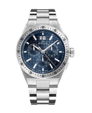Men Classic Analog Swiss Quartz Watch Chronograph APPELLA Blue Dial 41mm L70015.5115CH