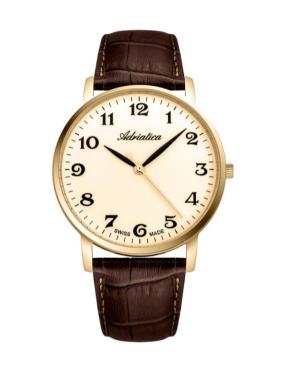 Mężczyźni Classic Analog Szwajcar kwarcowy Zegarek ADRIATICA Złoty kolor Wybierz 41mm A1287.1221QN