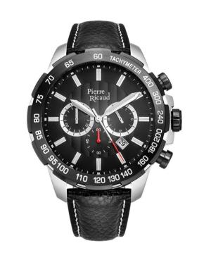 Men Classic Analog Quartz Watch Chronograph PIERRE RICAUD Schwarz Dial 48mm P97236.Y214CH