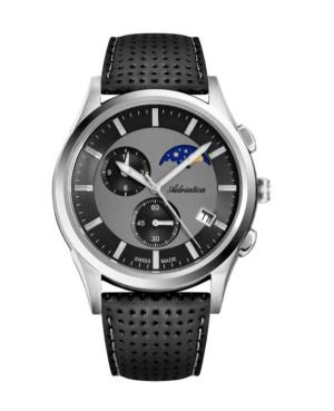 Men Classic Analog Swiss Quartz Watch Chronograph ADRIATICA Black Dial 46mm A8282.5216CH
