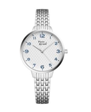 Moteriškas Classic Analog Kvarcinis Watch PIERRE RICAUD Sidabras Dial 34mm P21034.51B3Q