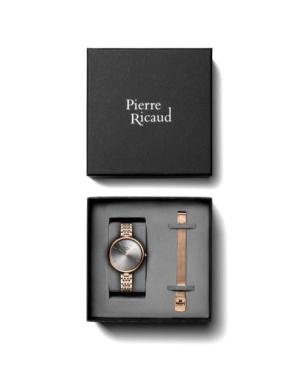 Women Classic Analog Quartz Watch PIERRE RICAUD Silver color Dial 34mm P22061.9117Q - SET