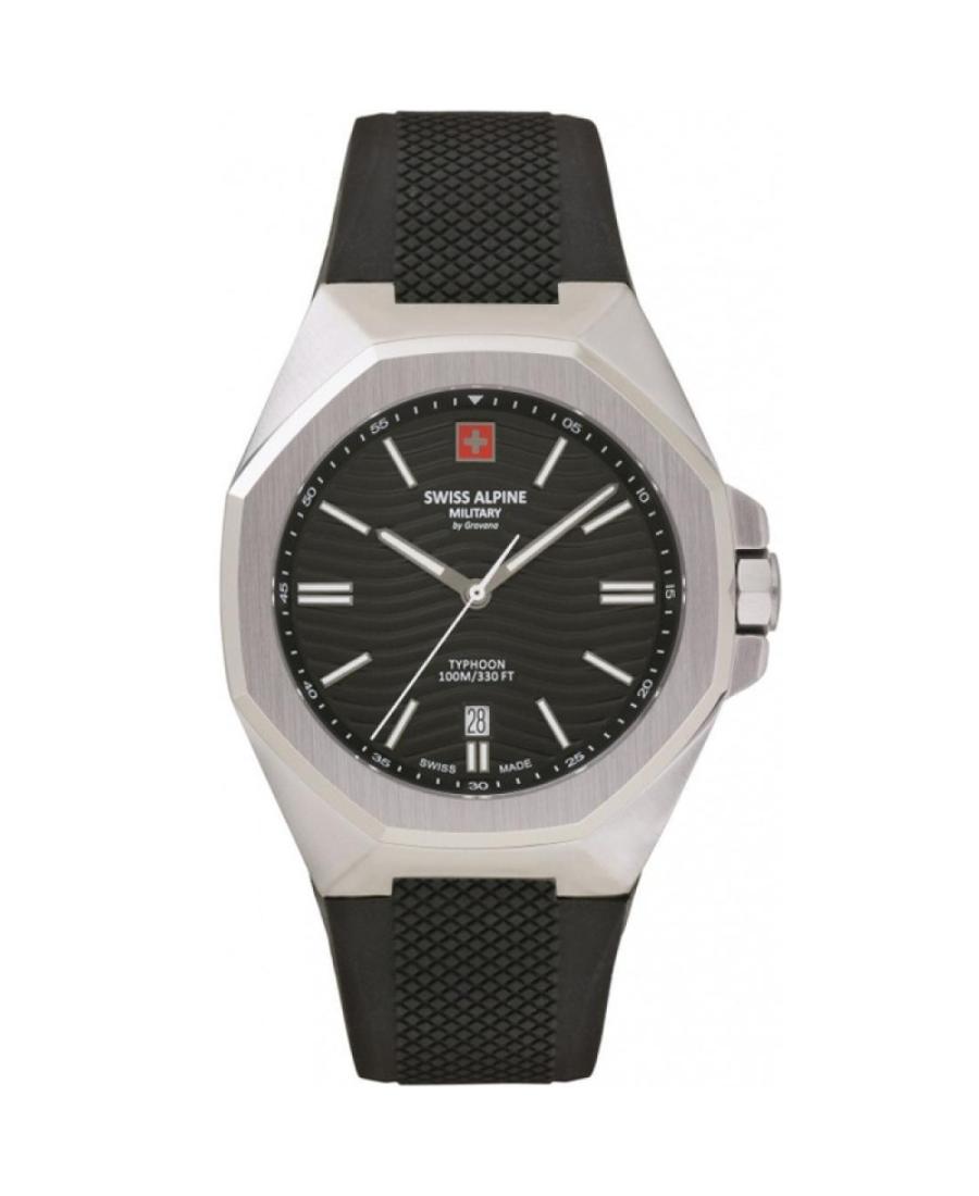 Men Quartz Analog Watch SWISS ALPINE MILITARY 7006.1837SAM Černá Dial