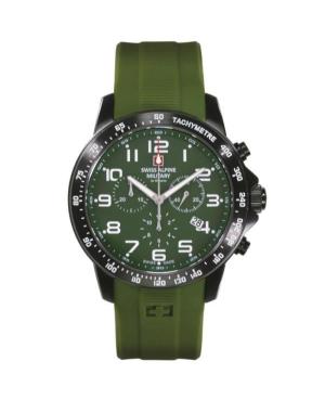 Men Quartz Analog Watch Chronograph SWISS ALPINE MILITARY 7064.9874SAM Green Dial