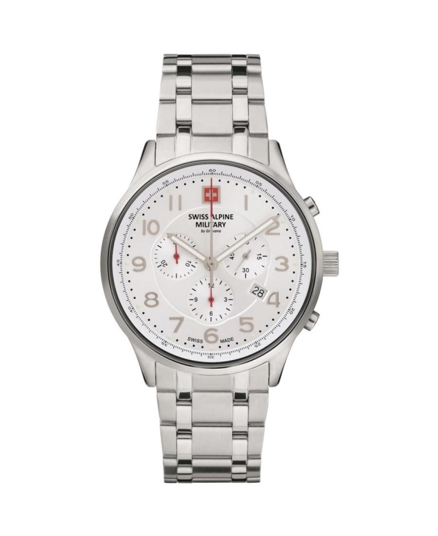 Vyriškas Kvarcinis Rodyklinis Watch Chronograph SWISS ALPINE MILITARY 7084.9132SAM Sidabras Dial