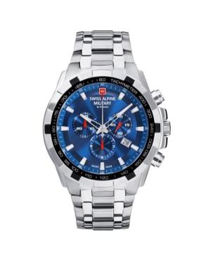 Men Sports Quartz Analog Watch Chronograph SWISS ALPINE MILITARY 7043.9135SAM Blue Dial