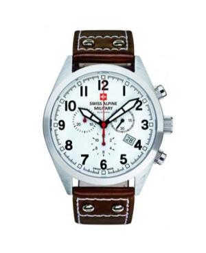 Men Quartz Analog Watch Chronograph SWISS ALPINE MILITARY 1293.9533SAM Bílá Dial