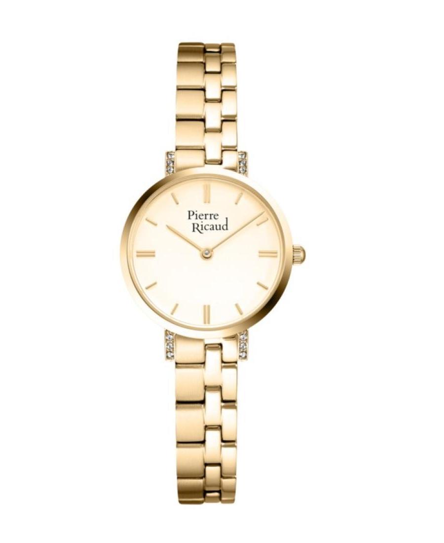 Moteriškas Classic Analog Kvarcinis Watch PIERRE RICAUD Gold color Dial 28mm P23019.1111QZ