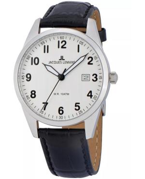 Men Klasické Quartz Analog Watch JACQUES LEMANS 1-2002B Bílá Dial 40mm