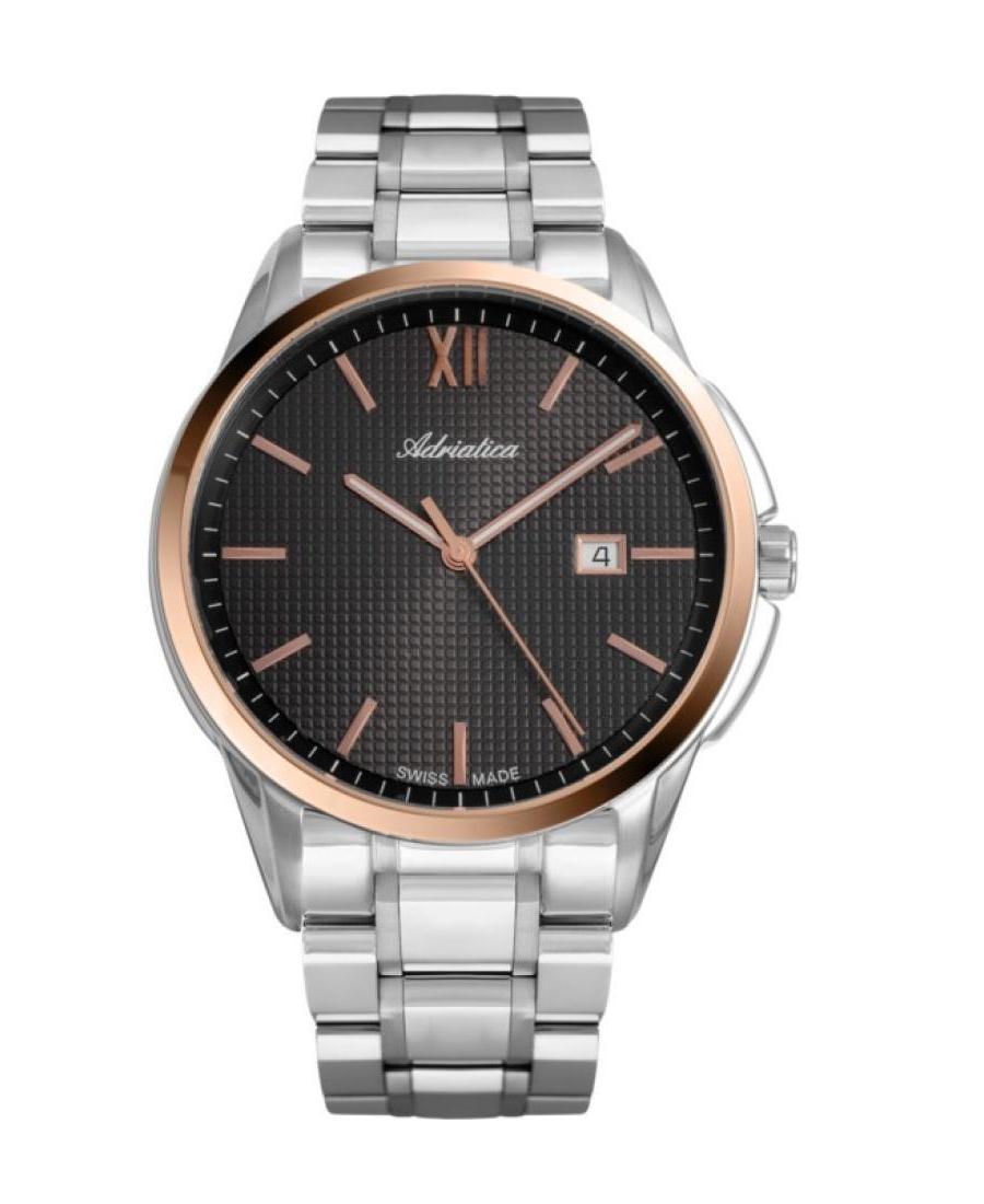 Men Classic Analog Swiss Quartz Watch ADRIATICA Schwarz Dial 45mm A1290.R166Q