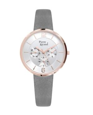 Women Classic Analog Quartz Watch PIERRE RICAUD Silver color Dial P22023.9GR3QF