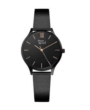 Women Classic Analog Quartz Watch PIERRE RICAUD Black Dial P22033.B1R4Q