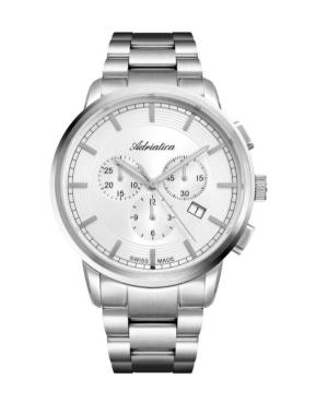 Men Classic Analog Swiss Quartz Watch Chronograph ADRIATICA Silver Dial 24mm A8307.5113CH