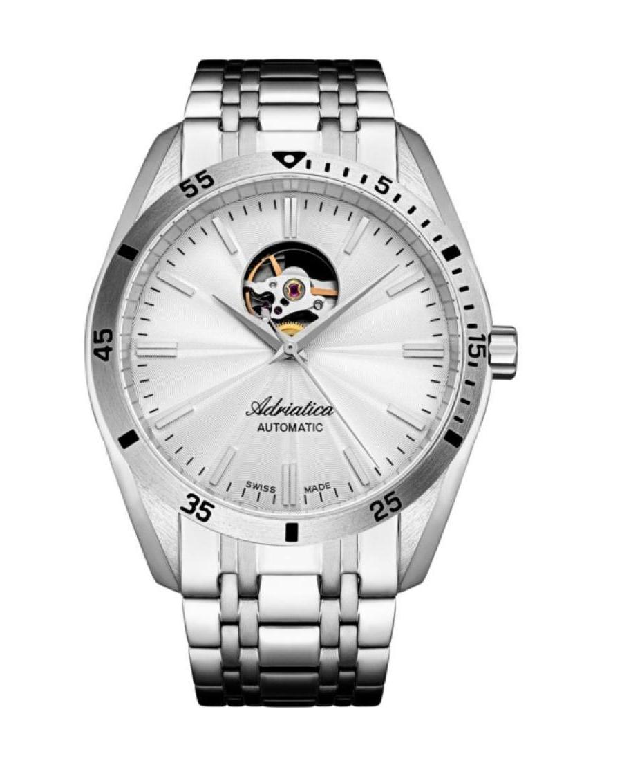 Mężczyźni Classic Analog Luxury Szwajcar automatyczny Zegarek ADRIATICA Srebrna Wybierz 45mm A8202.5113AO