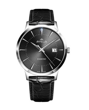 Mężczyźni Classic Analog Szwajcar kwarcowy Zegarek APPELLA Czarny Wybierz 40mm L12003.5296DQ