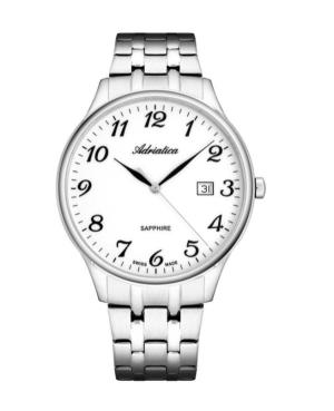 Men Classic Analog Swiss Quartz Watch ADRIATICA Silver Dial A1300.5123Q