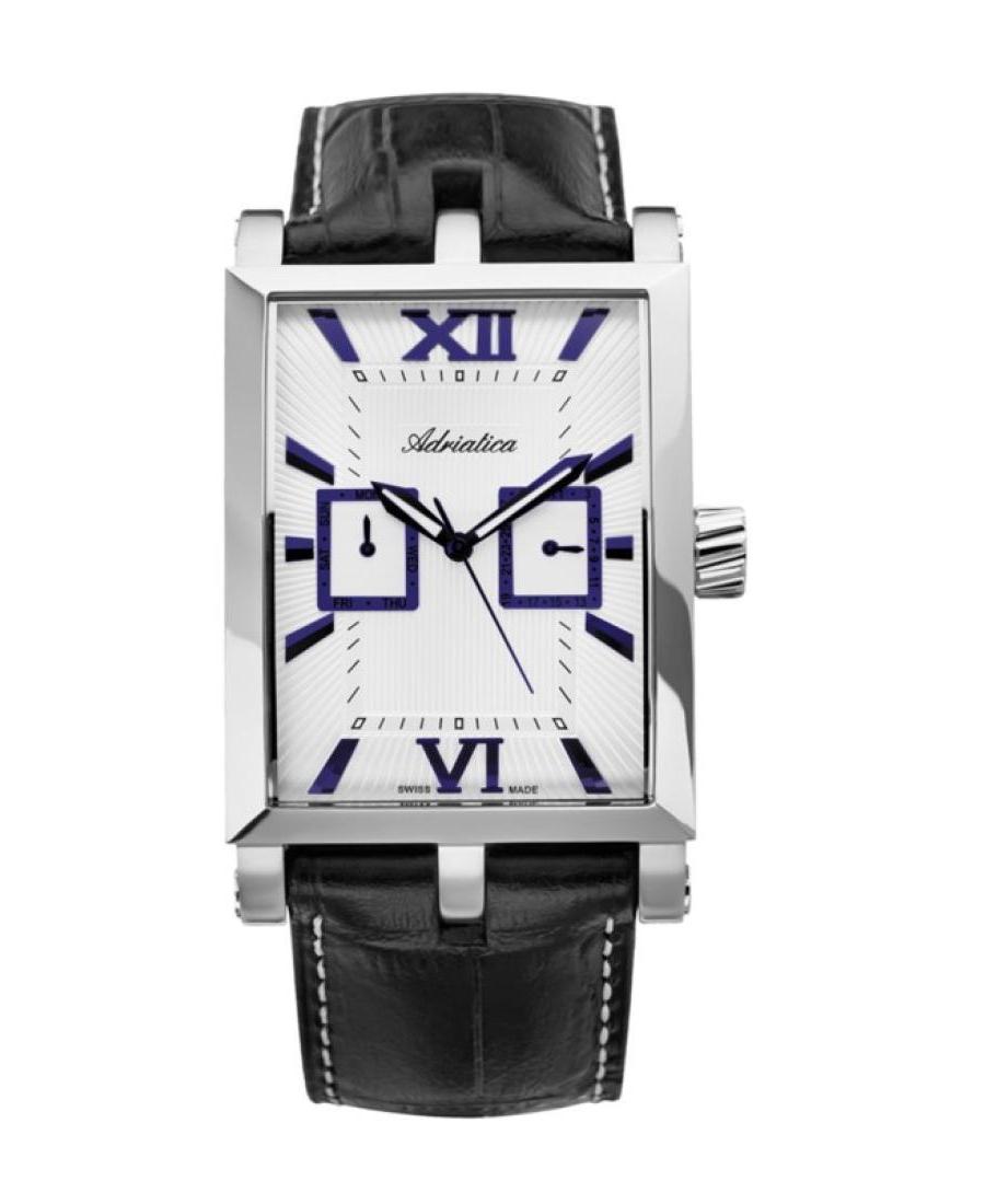 Men Classic Analog Swiss Quartz Watch ADRIATICA Silver Dial 38mm A1112.52B3QF