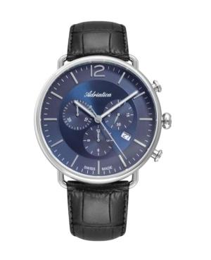 Men Classic Analog Swiss Quartz Watch Chronograph ADRIATICA Silver Dial 44mm A8299.5255CH